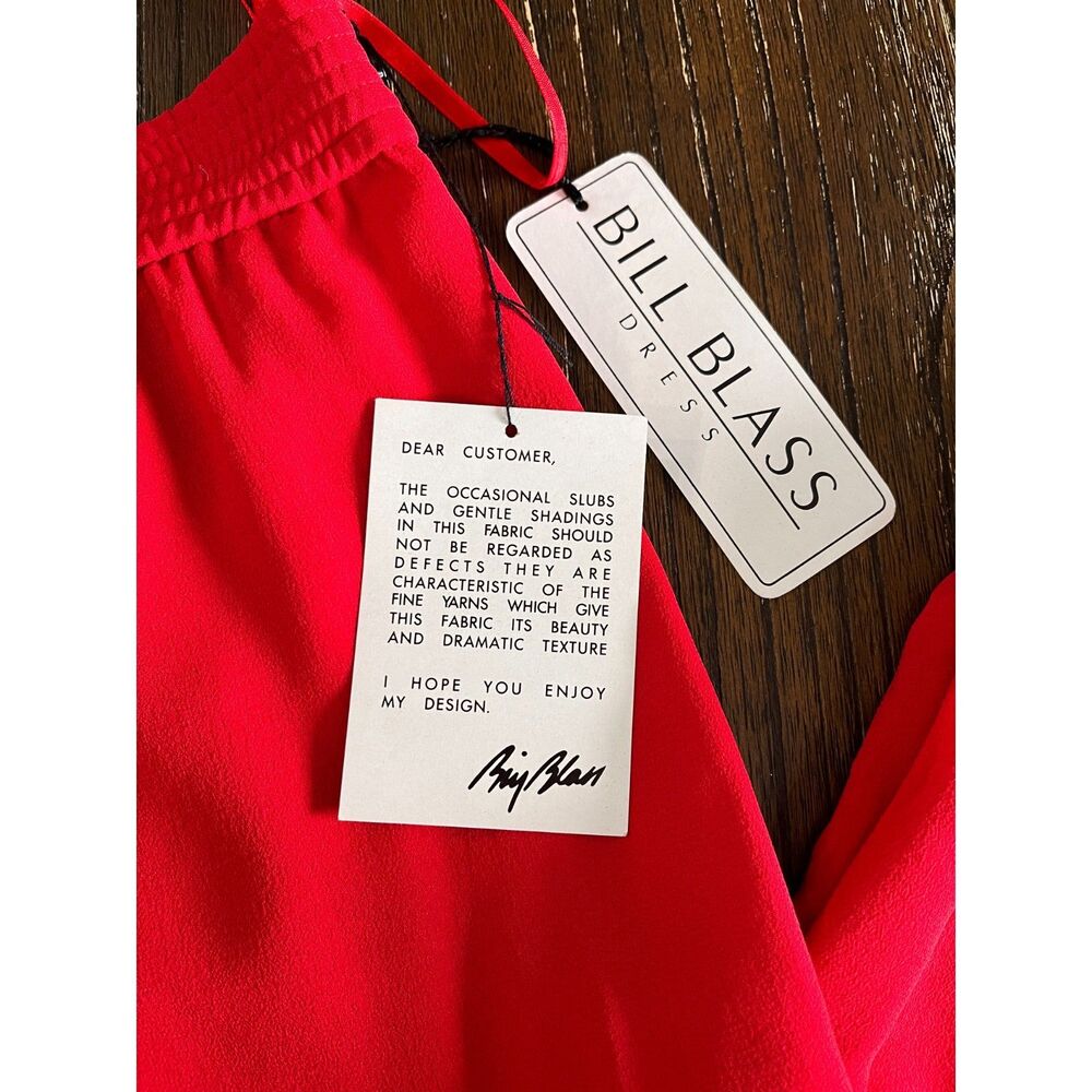 NWT Bill Blass Dress Vintage 1980s Red Silk Pants Size 16